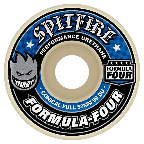 SPITFIRE Spitfire Formula Four Conical Full 99du Skateboard Wheel 52mm White 