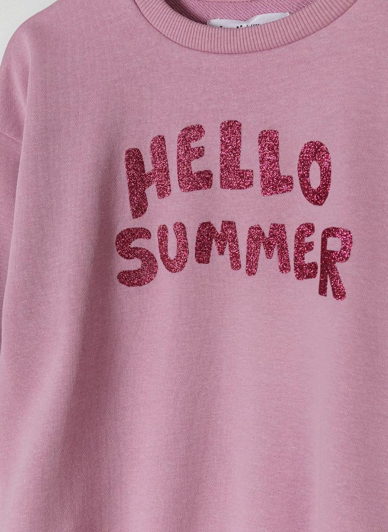 MINOTI Girls Long Sleeve Sweatshirt with Front Print  - Image 4