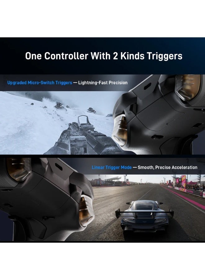 Flydigi Vader 5 Pro Wireless Controller for PC/Switch/Mobile (Not compatible with Xbox/PlayStation), Hall Effect Joysticks, Linear and Precision Control Buttons, 1000Hz Response Rate, 8 Programmable Buttons, ABXY Mechanical Buttons, Black - Image 3