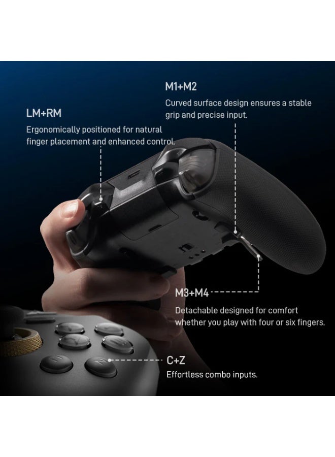 Flydigi Vader 5 Pro Wireless Controller for PC/Switch/Mobile (Not compatible with Xbox/PlayStation), Hall Effect Joysticks, Linear and Precision Control Buttons, 1000Hz Response Rate, 8 Programmable Buttons, ABXY Mechanical Buttons, Black - Image 5