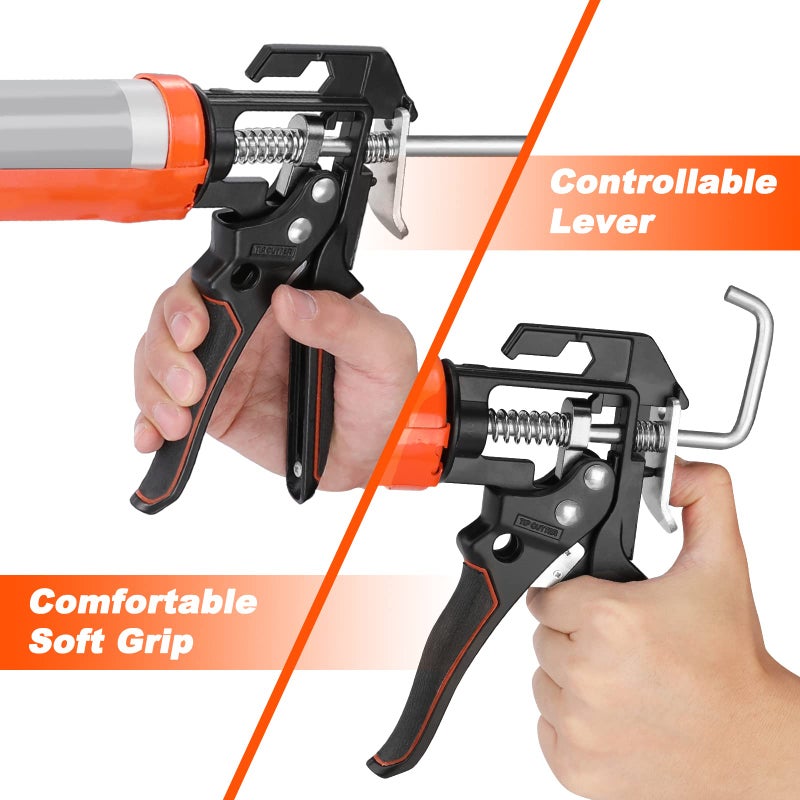 ValueMax Caulk Gun, 9 Inch Silicone Sealant Caulking Gun for Caulking/Filling/Sealing, Trigger Comfort Grip and Iron Smooth Rod, Ideal for Tiles, Window Joints, 8:1 Thrust Ratio - Image 5