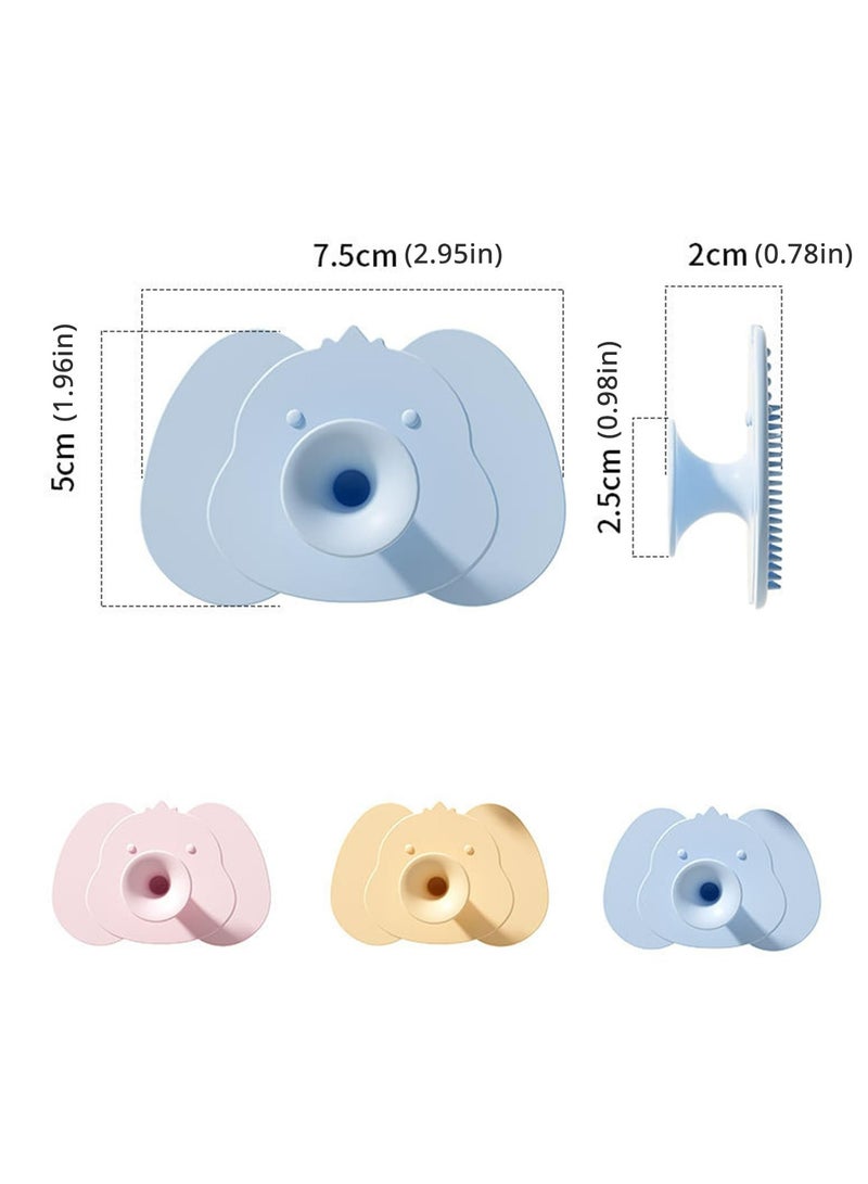 دوميني فرشاة شعر للأطفال الصغار، فرشاة استحمام للأطفال، فرشاة تدليك فروة الرأس، فرشاة شامبو، مشط لغطاء المهد، قابلة للامتصاص، سهلة التجفيف - Image 3