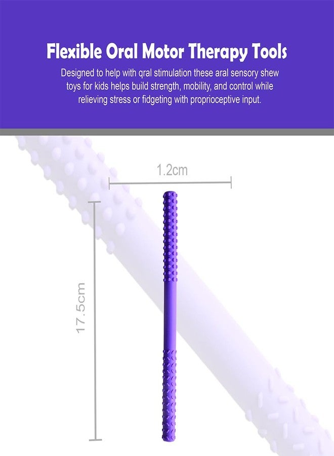 أنبوب مضغ حسي من أبلي، أداة مساعدة حركية فموية ذات ملمس مميز، غير سامة، أداة لتطوير النطق، تنمي مهارات العض لدى الطفل بأمان، عبوة من قطعتين (أرجواني وأخضر) - Image 2