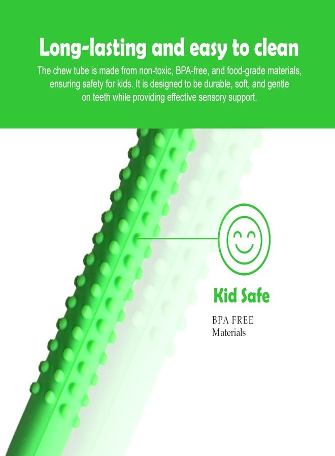 أنبوب مضغ حسي من أبلي، أداة مساعدة حركية فموية ذات ملمس مميز، غير سامة، أداة لتطوير النطق، تنمي مهارات العض لدى الطفل بأمان، عبوة من قطعتين (أرجواني وأخضر) - Image 3