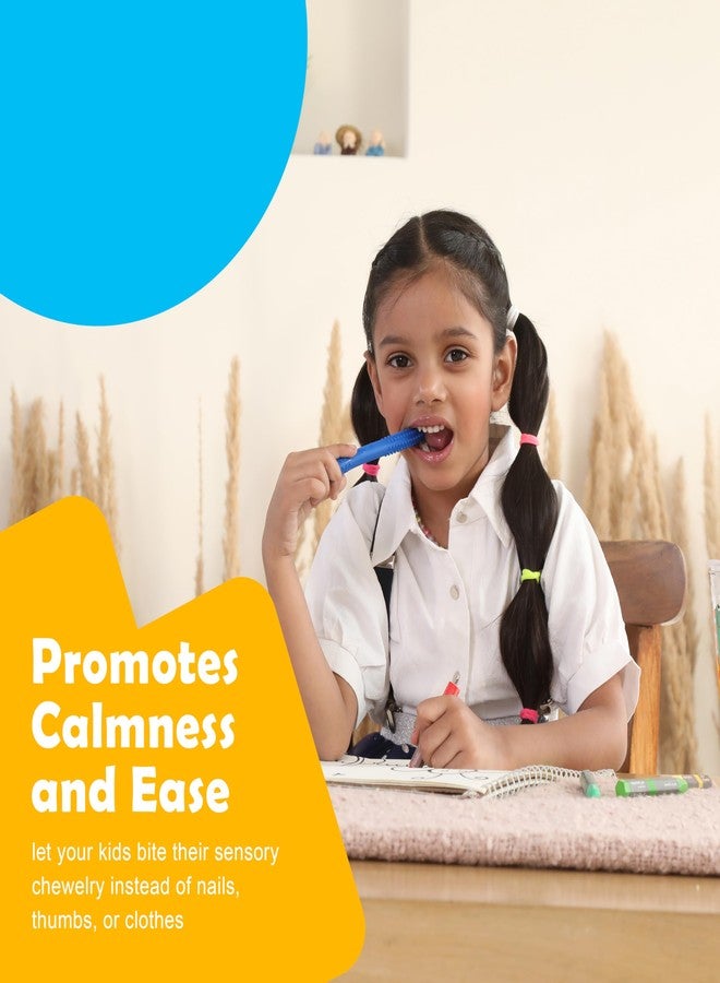 أنبوب مضغ حسي من أبلي، أداة مساعدة حركية فموية ذات ملمس مميز، غير سامة، أداة لتطوير النطق، تنمي مهارات العض لدى الطفل بأمان، عبوة من قطعتين (أرجواني وأخضر) - Image 4