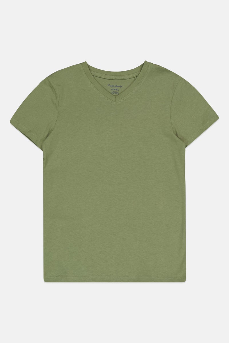 English Laundry تي شيرت قصير الأكمام على شكل حرف V للأطفال الأولاد 3 قطع، متعدد الألوان - Image 4