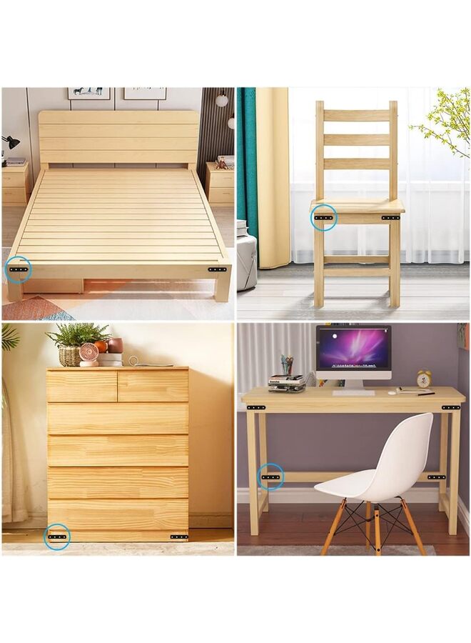 ٢٠ قطعة دعامة مسطحة ومستقيمة، حوامل من الفولاذ المقاوم للصدأ، حوامل تثبيت متينة للخشب مزودة ببراغي. - Image 5