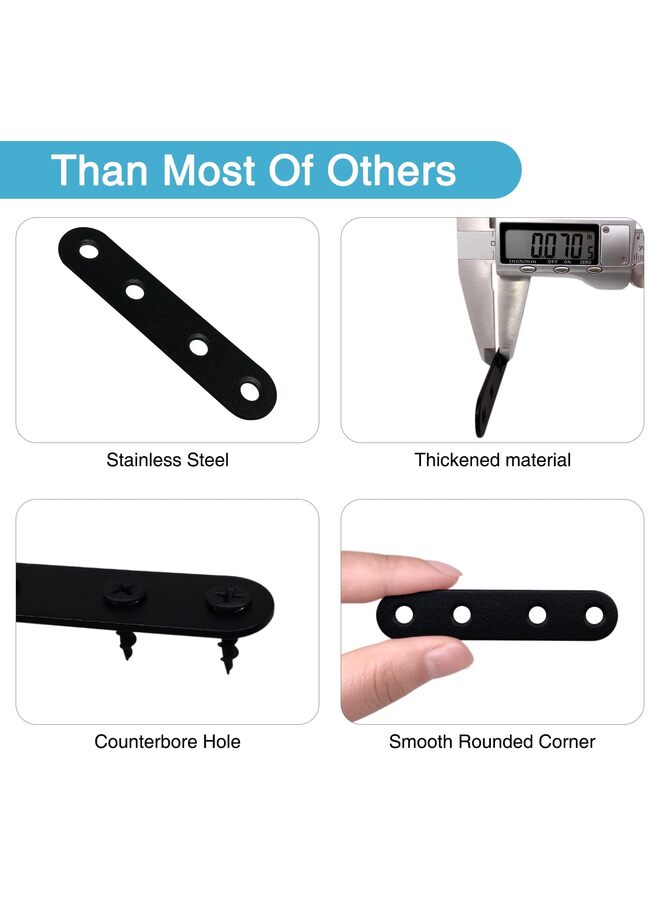 ٢٠ قطعة دعامة مسطحة ومستقيمة، حوامل من الفولاذ المقاوم للصدأ، حوامل تثبيت متينة للخشب مزودة ببراغي. - Image 4