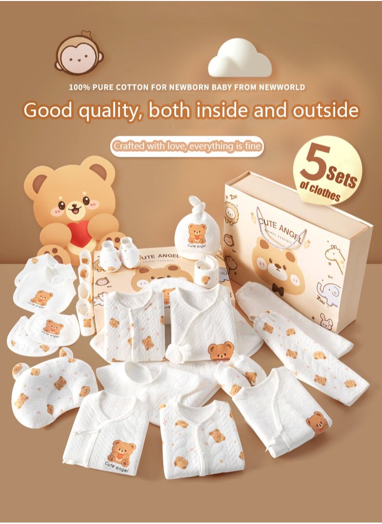 MissTiara Newborn Baby Gifts Set, 25-Piece Newborn Layette Gifts Set Baby Girl Boys Gifts Premium Cotton Baby Clothes Accessories Set Fits Newborn to 6 Months  - Image 2