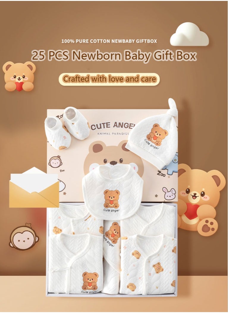 MissTiara Newborn Baby Gifts Set, 25-Piece Newborn Layette Gifts Set Baby Girl Boys Gifts Premium Cotton Baby Clothes Accessories Set Fits Newborn to 6 Months  - Image 3