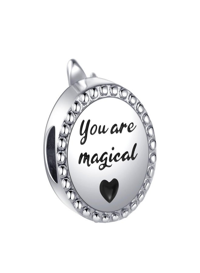 MiiFort Inspirational Quote You Are Magical Colorful Unicorn Bead Charm Compatible with Pandora Charms Bracelets - Image 4