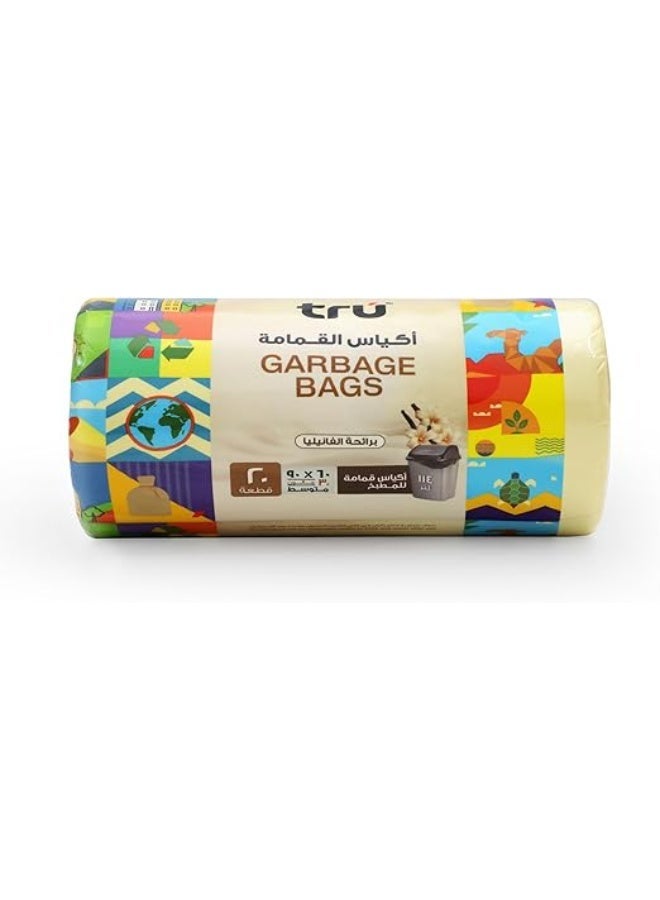 tru Vanilla Fragrance Garbage Bag on Roll 60X90 cm 20 pcs x 20 rolls per Ctn - Image 3