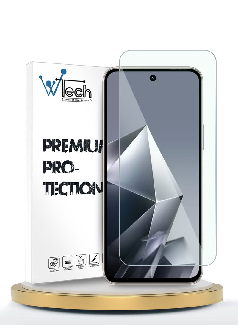 دبليو تيك واقٍ للشاشة من زجاج مقوى Infinix Note 50x 5G 2025 سلسلة WTech Premium حواف منحنية 9H 2.5D (MSG9CN) - شفاف - Image 1