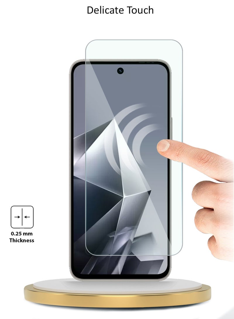 دبليو تيك واقٍ للشاشة من زجاج مقوى Infinix Note 50x 5G 2025 سلسلة WTech Premium حواف منحنية 9H 2.5D (MSG9CN) - شفاف - Image 3