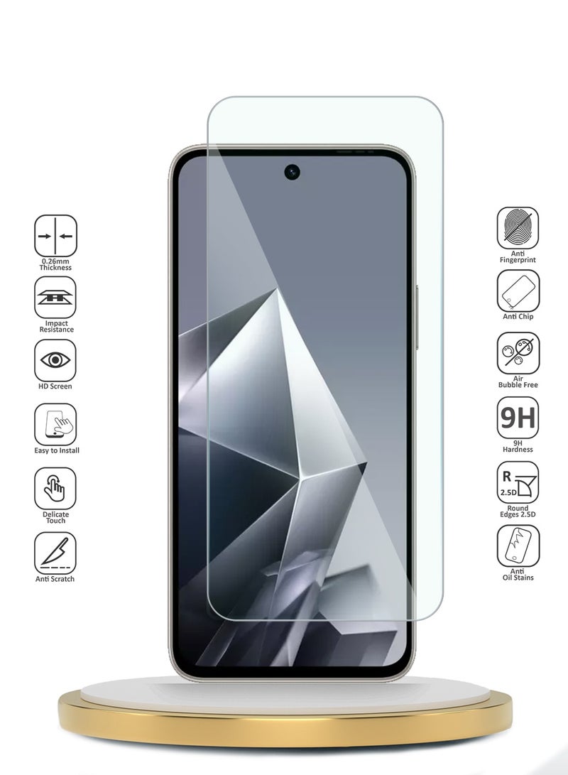 دبليو تيك واقٍ للشاشة من زجاج مقوى Infinix Note 50x 5G 2025 سلسلة WTech Premium حواف منحنية 9H 2.5D (MSG9CN) - شفاف - Image 2