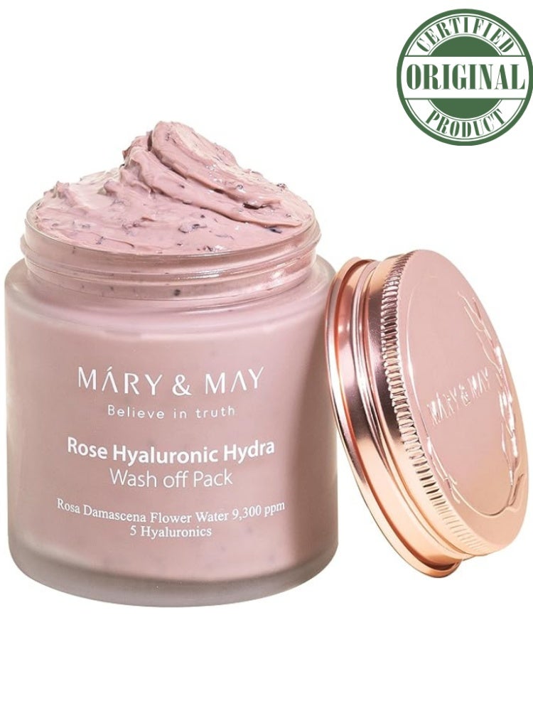 MARY & MAY Mary&May Vegan Rose Hyaluronic Hydra Wash Off Pack for Deep Hydration & Radiance (100% Vegan Formula) - Image 1
