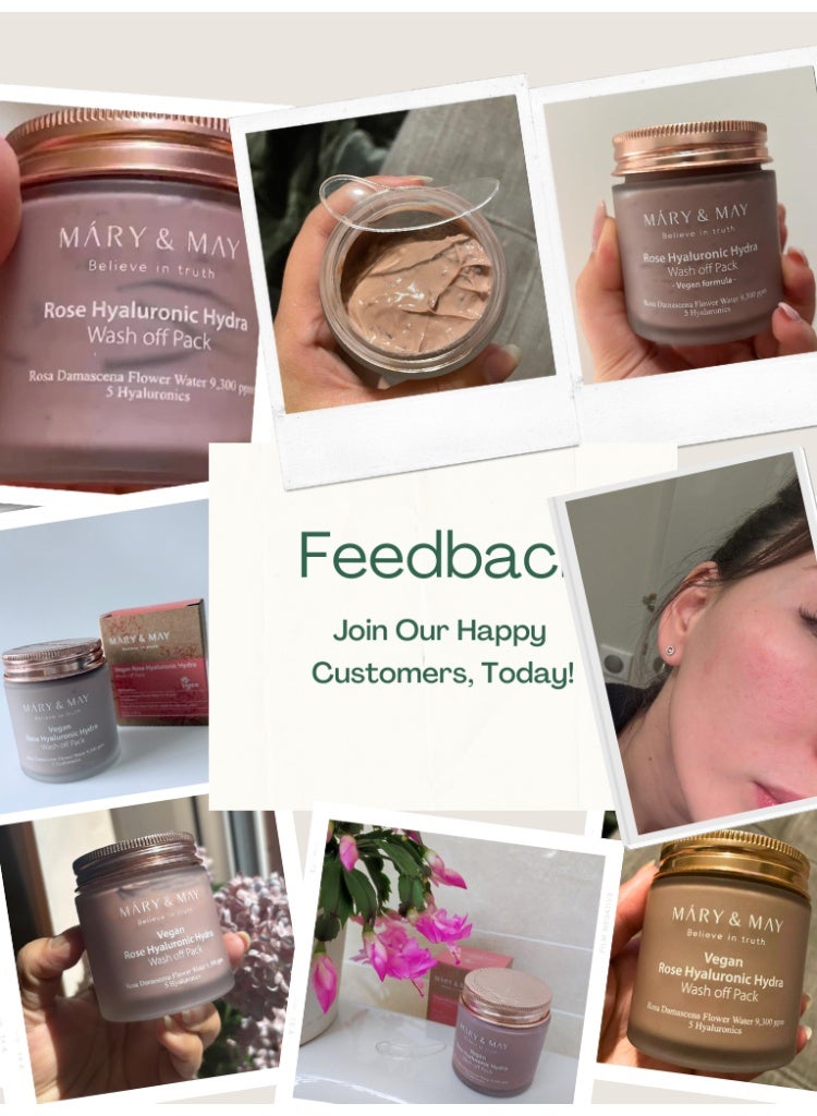 MARY & MAY Mary&May Vegan Rose Hyaluronic Hydra Wash Off Pack for Deep Hydration & Radiance (100% Vegan Formula) - Image 2