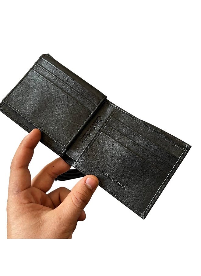 CALVIN KLEIN JEANS PLUS Calvin Klein Leather Belt & Wallet Black Set For Men  - Image 3