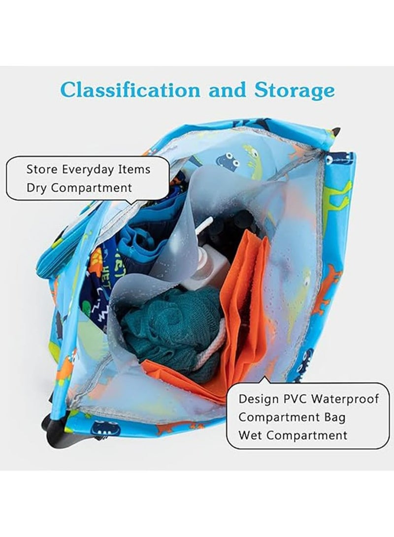 CMGTYYD Children's Swimming Bag, Durable Swimming Drawstring Backpack, Dry Wet Separation Beach Bag, Breathable and Waterproof Drawstring Backpack,with Shoe Compartment, Large Size - Image 2