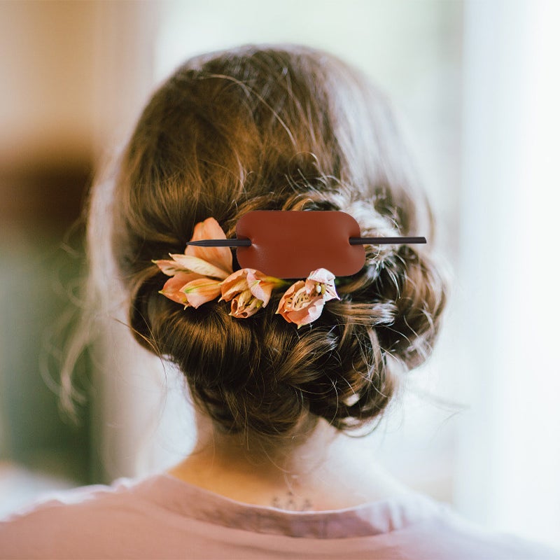 8 pcs Wood Hair Stick Leather Hairpin Bun Hairpin Hair Stick Clip Hair Accessory - Image 2