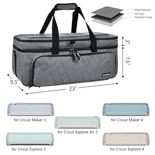 IMAGINING Carrying Case for Cricut Maker 3, Maker 4, Double-Layer Machine Bag with Cover for Cricut Explore 4, Explore 3, Explore Air 2, Storage Organizer for Cricut Accessories and Tools - Image 4