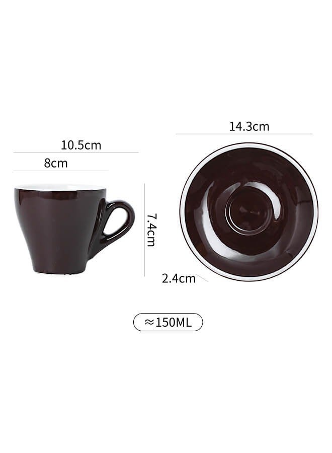 شور طقم فناجين قهوة سيراميك، فناجين قهوة إسبريسو، فناجين وصحون، مناسب للمنزل، المكتب، المطاعم، حفلات الحديقة، طقم شاي ما بعد الظهيرة. - Image 5