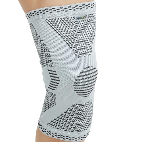 NeoTech Care دعامة دعم الركبة نيوتيك كير - قابلة للتنفس - للرجال والنساء، اليمين أو اليسار (رمادي، مقاس XL، 1 وحدة) - Image 1