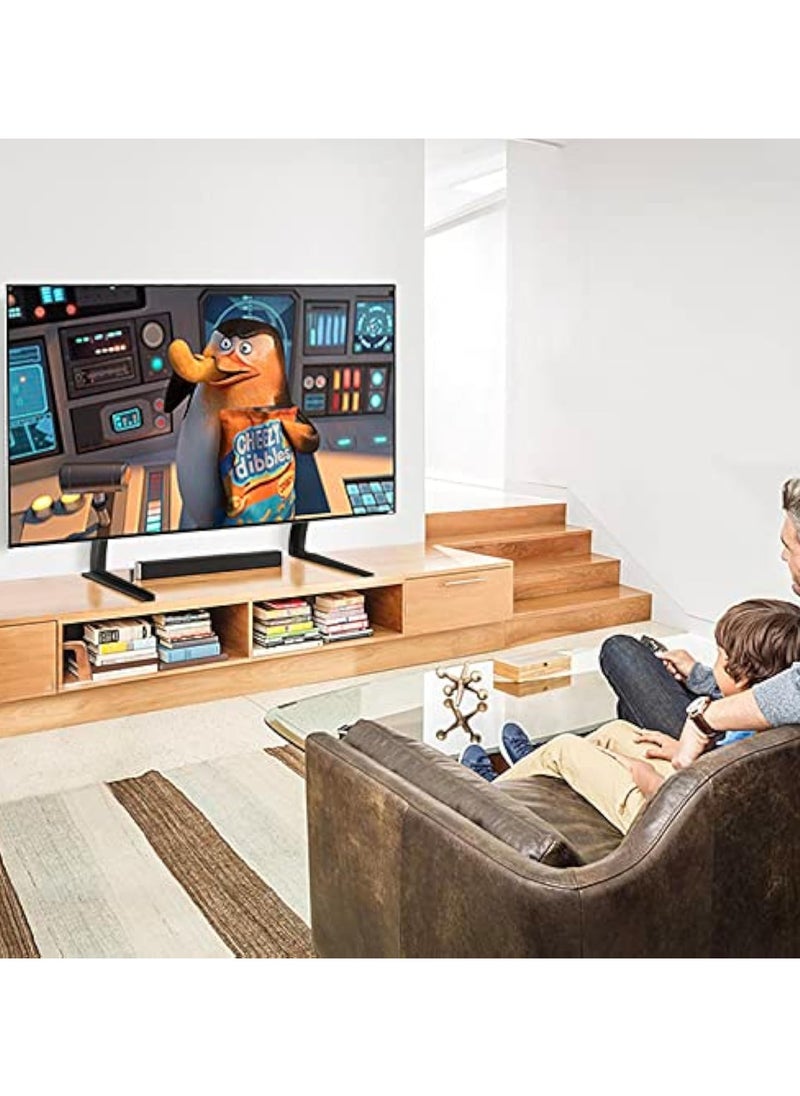 أبيكسلل - قاعدة وقوف تلفزيون عالمية لأجهزة تلفزيون 37-75 بوصة LCD و LED و Plasma، قابلة للتعديل في الارتفاع، تدعم VESA حتى 600x400mm، تتحمل حتى 45 كجم (99 رطلاً) - أرجل معدنية للثبات والمتانة - Image 1
