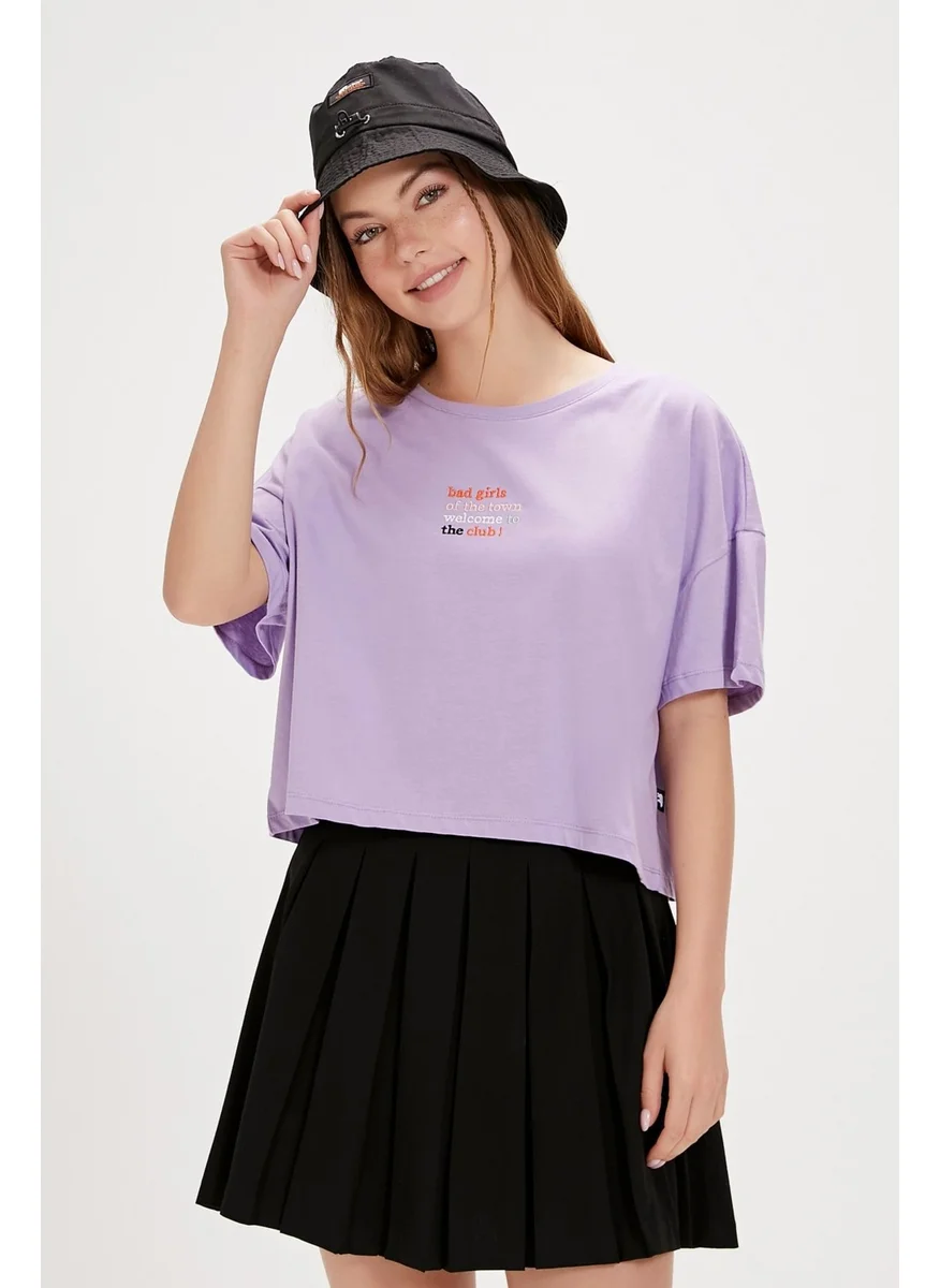 Bad Bear Town Purple Printed Women's T-Shirt
