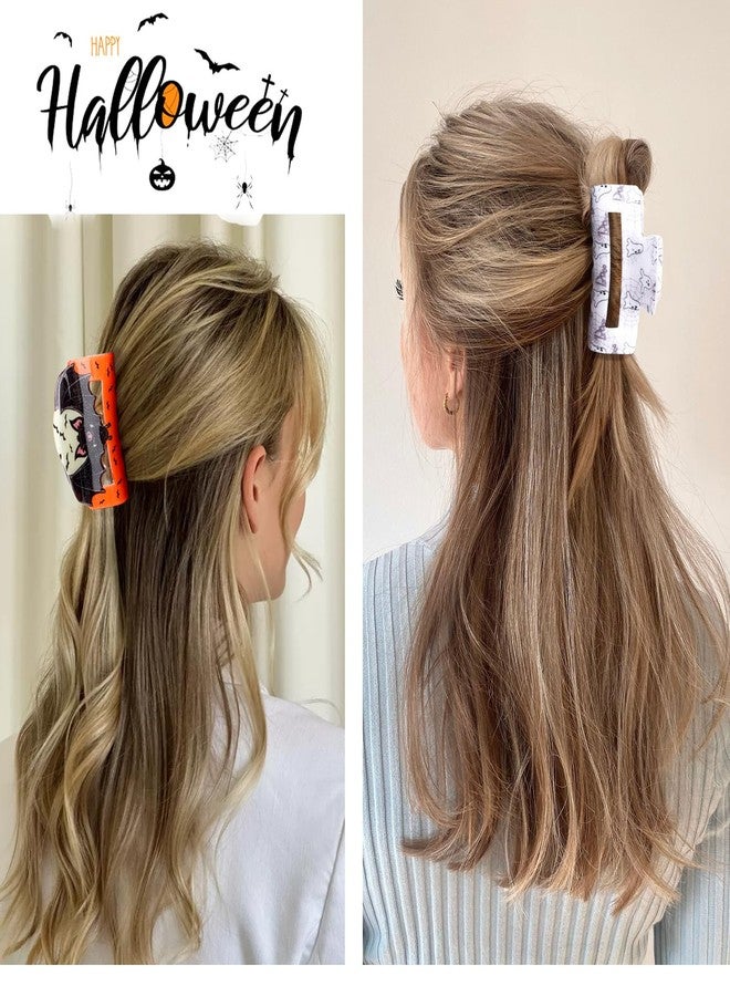 CAVETEE Halloween Hair Claw Clips for Women, 4 Pack Pumpkin Bat Ghost Barrettes Hair Accessories for Halloween Party Gifts - Image 4