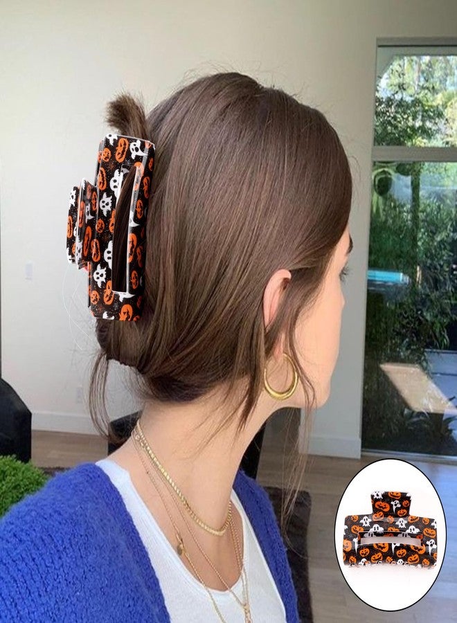 CAVETEE Halloween Hair Claw Clips for Women, 4 Pack Pumpkin Bat Ghost Barrettes Hair Accessories for Halloween Party Gifts - Image 3