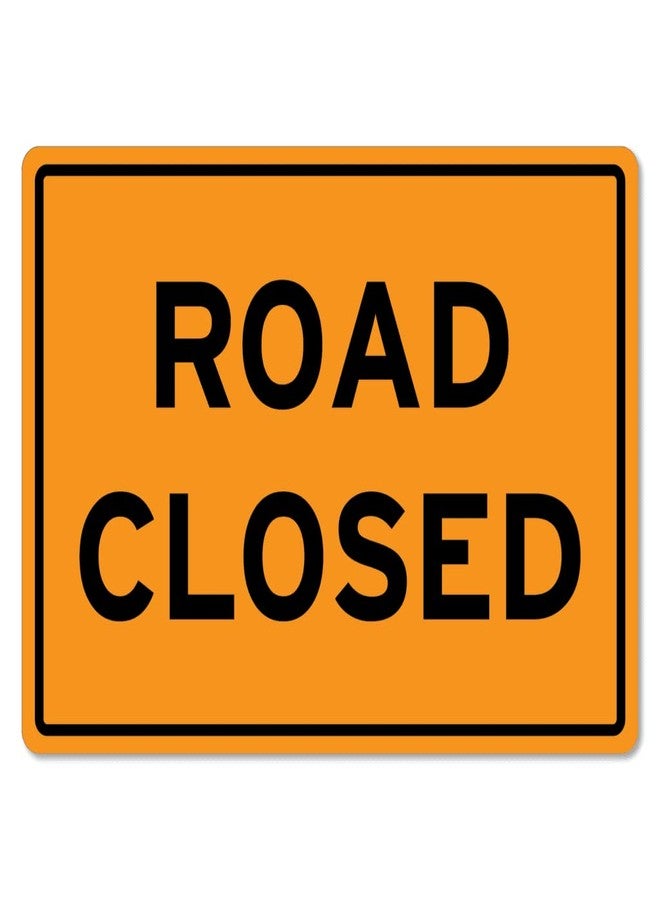 MUZUPUTS Road Closed Sign Traffic and Parking Trucking Metal Tin Sign 12x16 Inches Caution Danger Safety Security Warning Notice Signs - Image 1