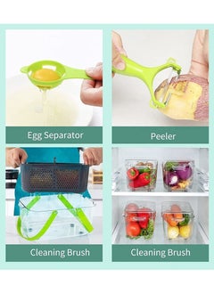 MIXDE Vegetable Slicer Onion Chopper, 22 in 1 Vegetable and Fruit Slicer with 14 Stainless Steel Blades, Adjustable Vegetable Cutter with Drain Rack Storage Container, Food Chopper Kitchen Gadget  - Image 4