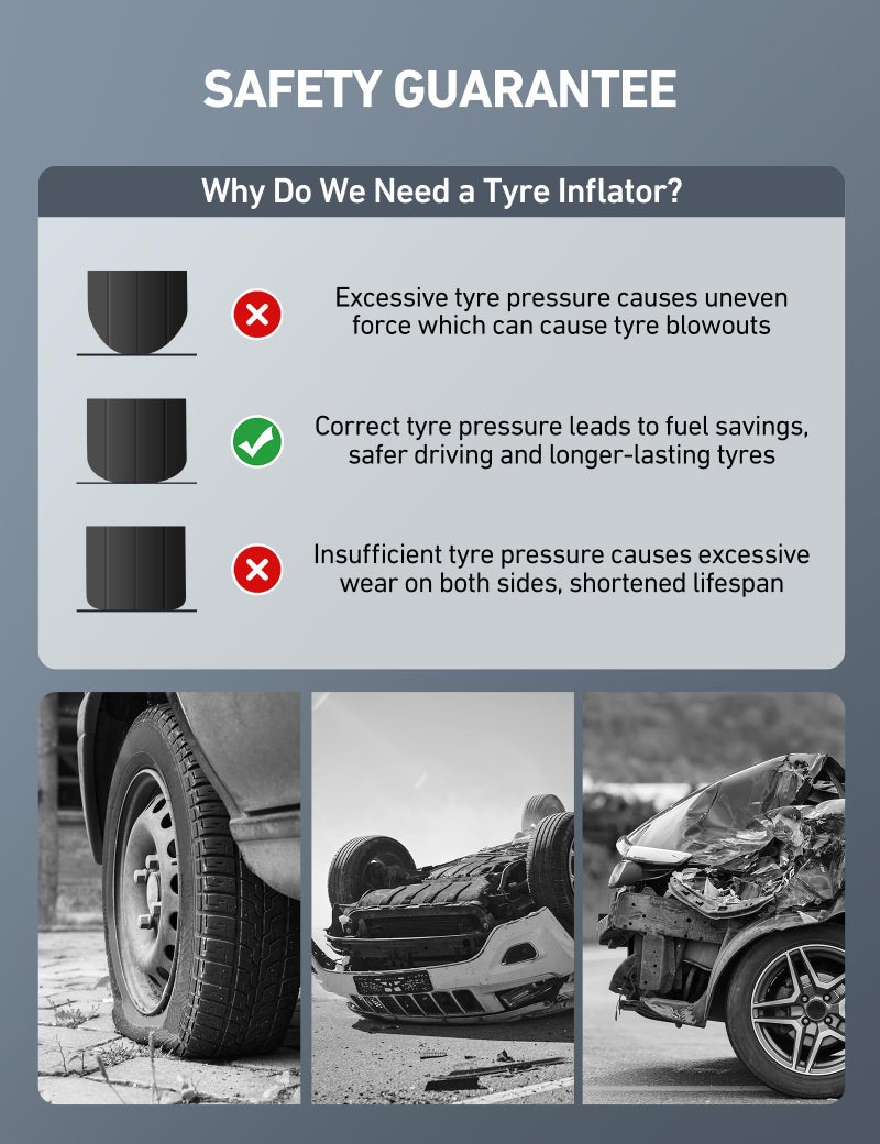 AstroAI مقياس ضغط الإطارات الرقمي من أسترو إيه آي مع مضخة، 250 PSI، ملحقات ضاغط الهواء الثقيلة مع موصل سريع، دقة عرض 0.1، ملحقات السيارات، عبوة واحدة - Image 3