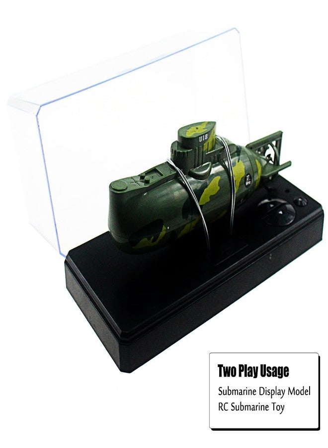 Tipmant Mini RC Submarine Remote Control Boat Ship Military Model Electronic Water Toy Diving for Fish Tank Water Tub Kids Birthday Gift (Green) - Image 5