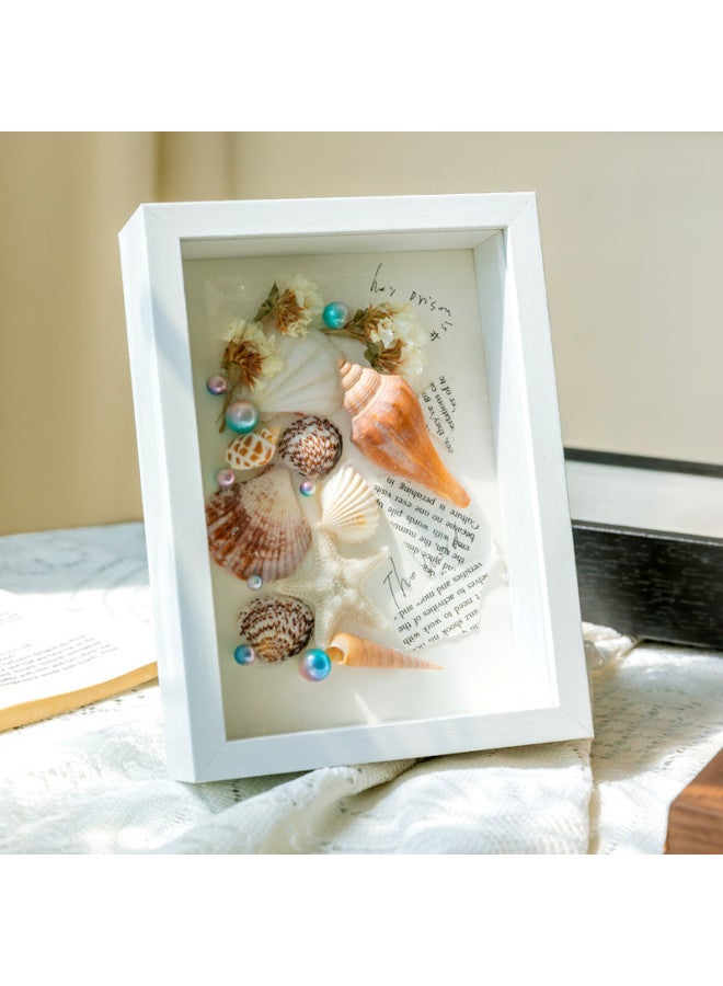 Three-dimensional Hollow Frame Framed 3cm5cm Dried Flower Gift Specimen Diy Photo Frame Display Frame 8 Inch 10 Inch A4-Colour:7inch Table Setting [can Hold 12.7* 17.8cm ]-white Hollow 3cm + Free Cardboard  - Image 1