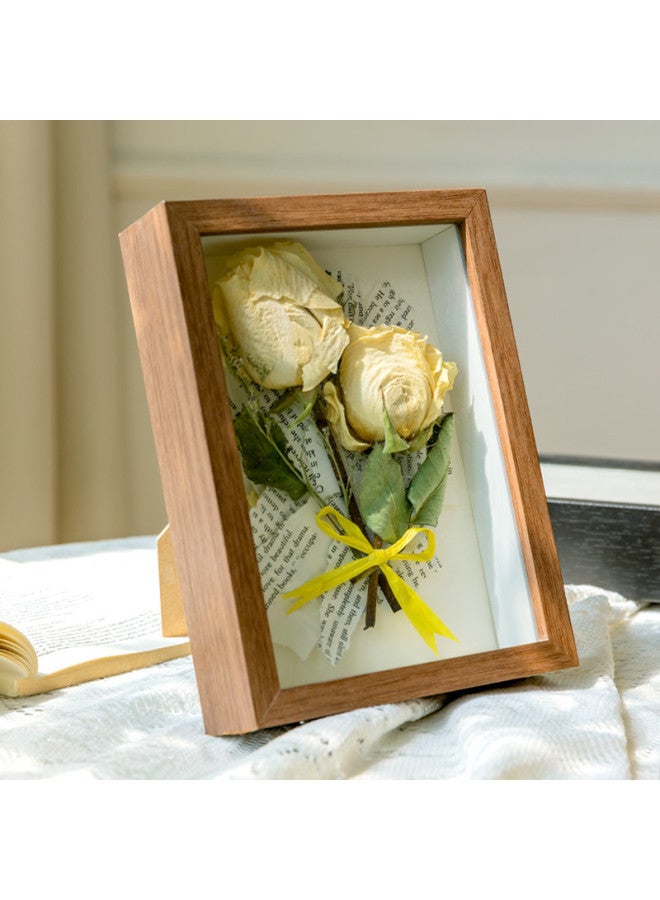 Three-dimensional Hollow Frame Framed 3cm5cm Dried Flower Gift Specimen Diy Photo Frame Display Frame 8 Inch 10 Inch A4-Colour:7inch Table Setting [can Hold 12.7* 17.8cm ]-white Hollow 3cm + Free Cardboard  - Image 2