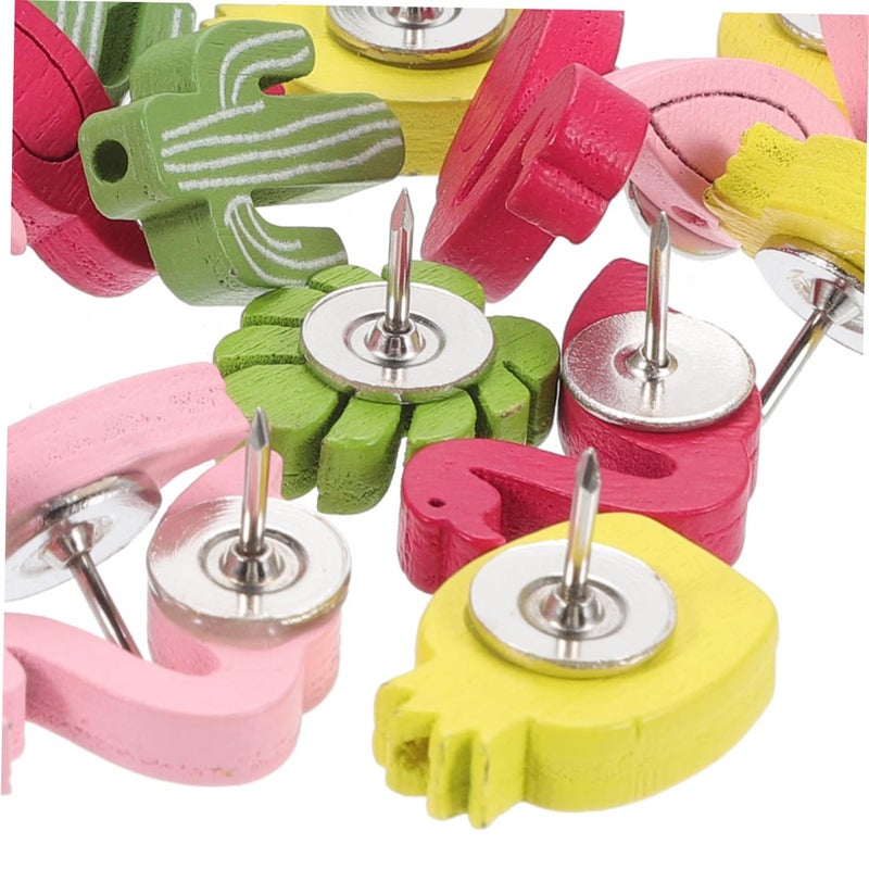 30 Pieces Wood And Metal Decorative Push Pins For Message Board Office School Supplies - Image 4