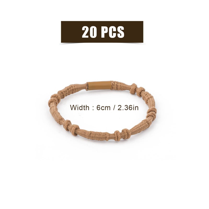 KINBOM 20pcs Hair Tie Bracelets for Women Men, Boho Hair Ties Bracelets Hair Elastics No Damage Ponytail Holders for Thick/Medium/Long Hair (4 Styles, 10 Colors) - Image 2