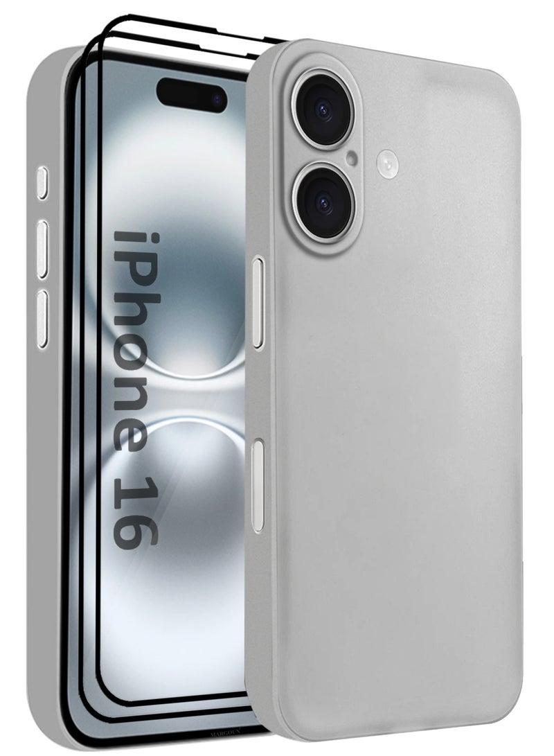 CATANES 3Packs Thin Case for iPhone 16 , Back Cover Sturdy Durable Ultra-Thin Case Drop Protection Cover Clear - Light Grey - Image 1