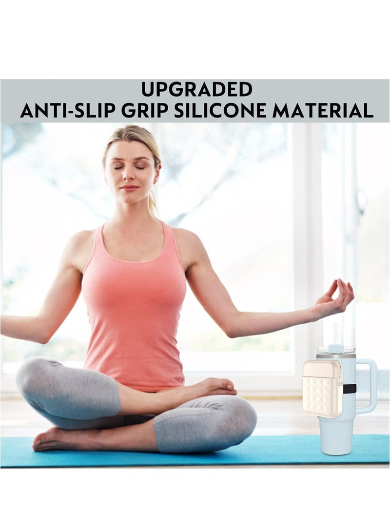 KASTWAVE Water Bottle Pouch for Stanley Quencher Adventure 40oz & for Stanley IceFlow 20oz 30oz Tumbler, Portable Gym Tumbler Accessories, Water Bottle Zipper Pouch for Cards, Keys, Khaki - Image 4