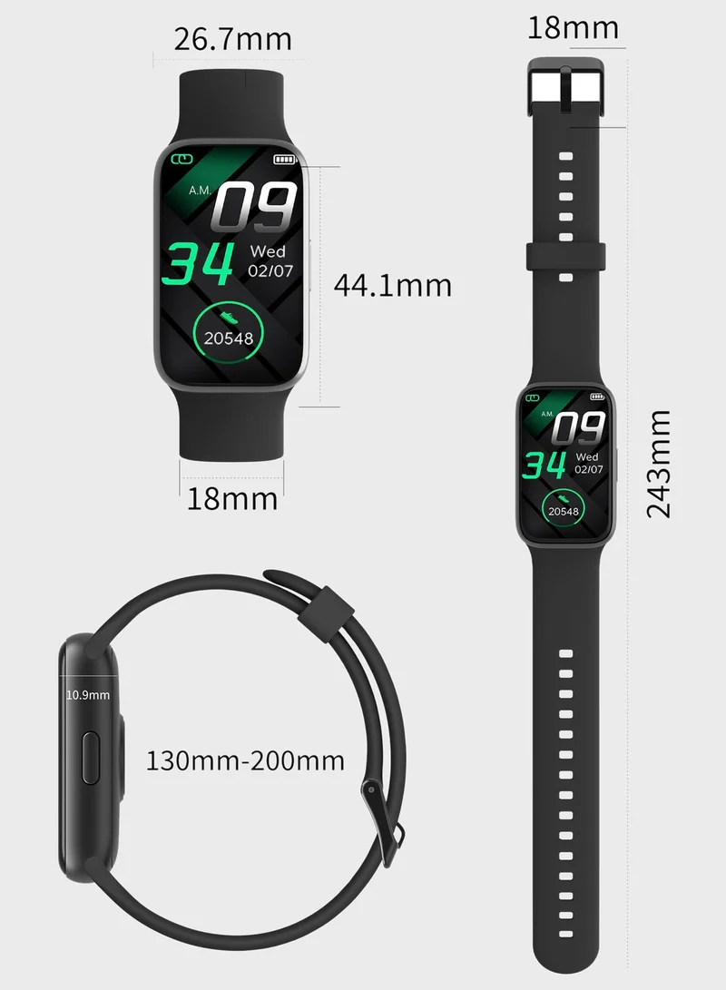 Ginger Smart Watch With Heart Rate, Blood Pressure And Bl
