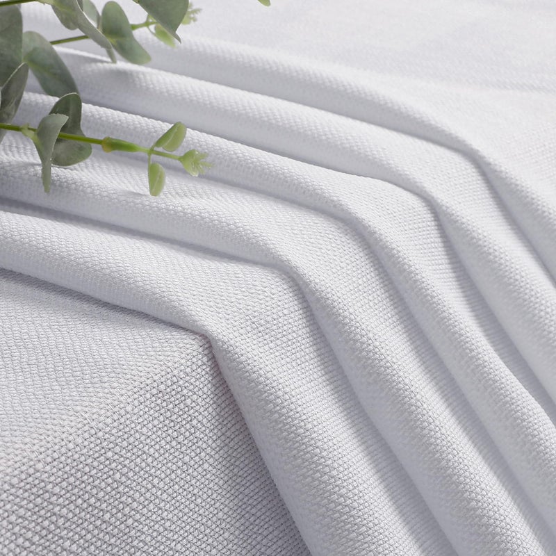 Lecloud Bessie White Kitchen Curtains 36 Inch Length 2 Panels Set  Faux Linen Textured Curtain Tiers  Light-Filtering Short Window Curtains for Basement Dining Room  Each 30 W x 36 L - Image 4