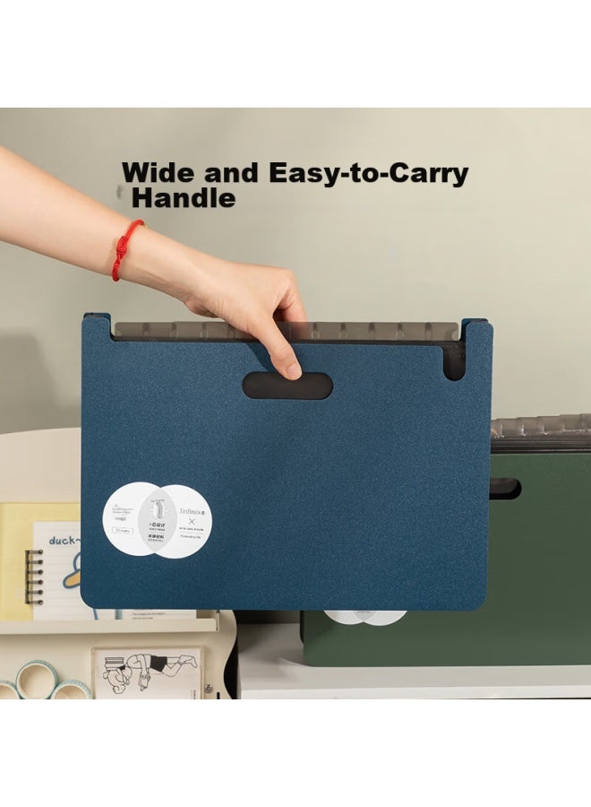 Deli 13-Compartment A4 Vertical Large-Capacity Accordion File Folder, Exam Paper Storage Bag, File Folder, Exam Paper Folder, Accordion Folder, Multi-Layer Extendable Student Storage Folder, Document Protection, Pm101 Green - Image 5