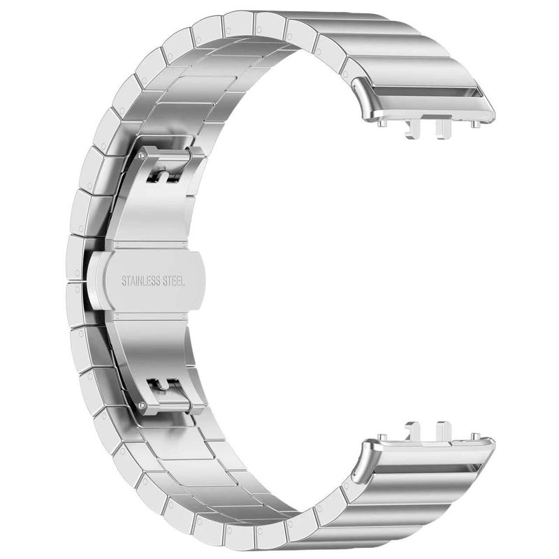 سوار ساعة ذكية باللون فضي قابل للتعديل سوار معدني من الستانلس ستيل متوافق مع Samsung Galaxy Watch بملاءمة قابلة للتعديل وحزام بديل - Image 5