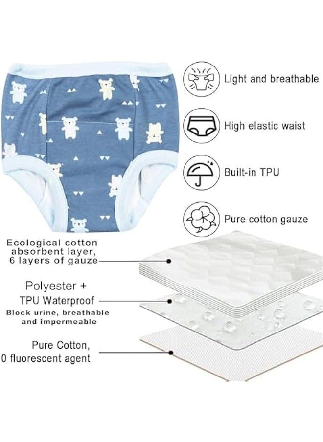 Beauenty 7PCS Baby Potty Training Underwear, Breathable Potty Training Pants, Toddler Training Underwear for 0-3 Years Baby Strong Absorbent Cotton Cute Training Pants (Boy, S)  - Image 4