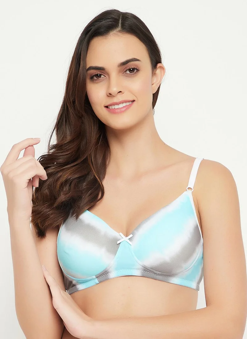 Clovia Clovia Padded Non-Wired Full Cup Tie-Dye T-shirt Bra in Multicolour