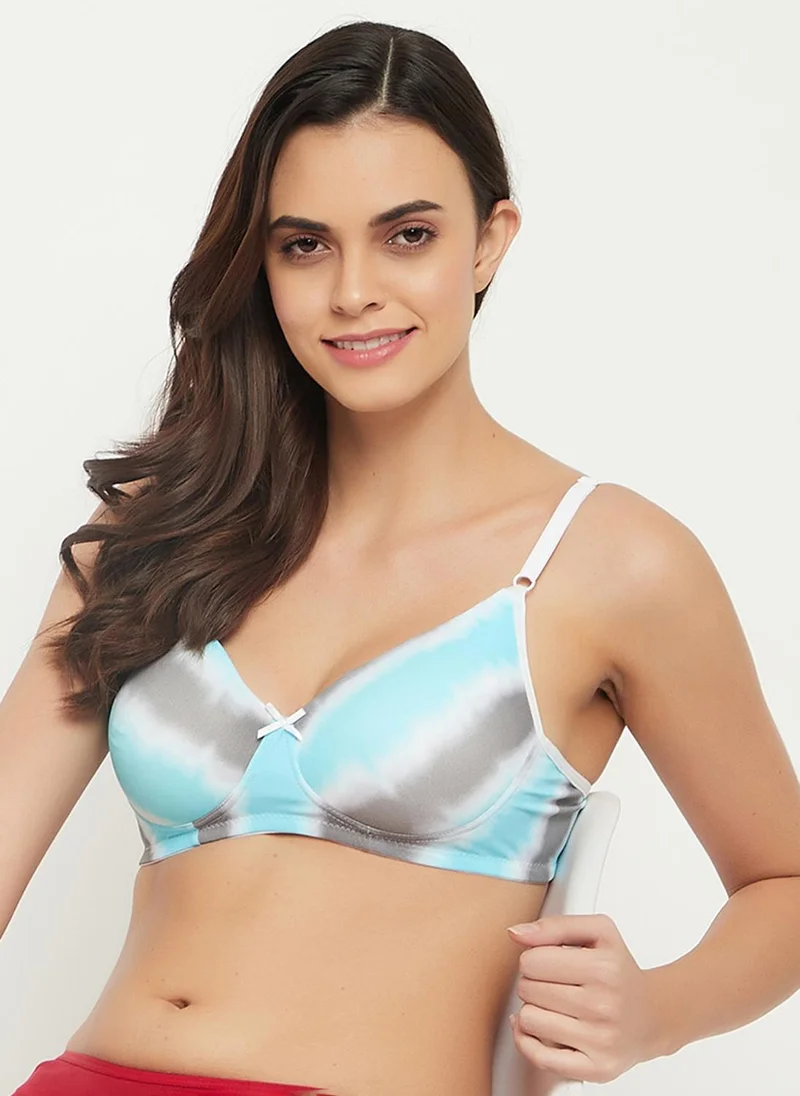 Clovia Clovia Padded Non-Wired Full Cup Tie-Dye T-shirt Bra in Multicolour