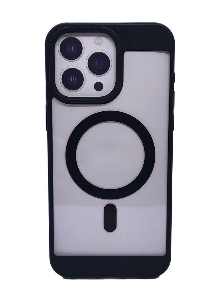 Generic - Magnetic transparent iPhone 15 Pro Max case supports MagSafe charging  for iPhone 15 Pro Max - Black - Image 1