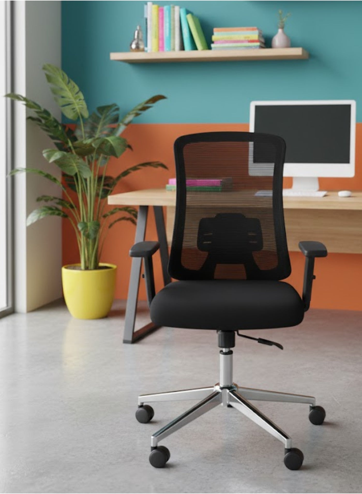Furalux Comfortable Ergonomic Mesh Office Chair, High Back Computer Chair with 3D Adjustable Armrests and Lumbar Support for Home and Office, Black